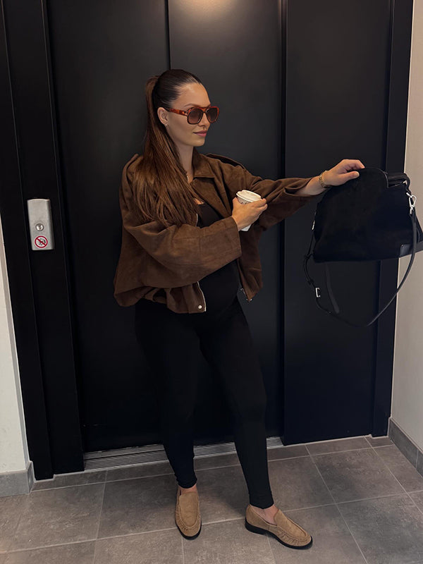 Mumsmode Zwangerschapsjassen Dagelijks Suède Rits Vintage