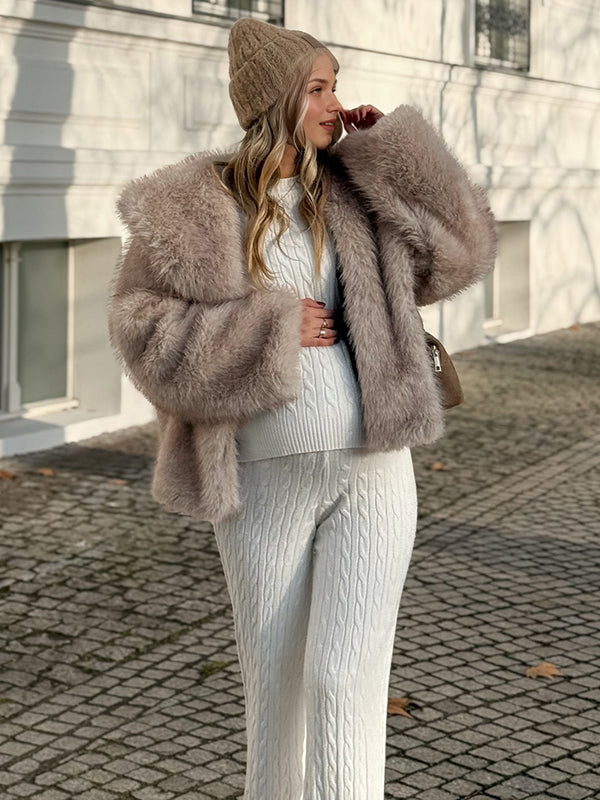 Mumsmode Zwangerschaps Jassen Van Imitatiebont Vintage Harig Mode Zwangerschapsjassen