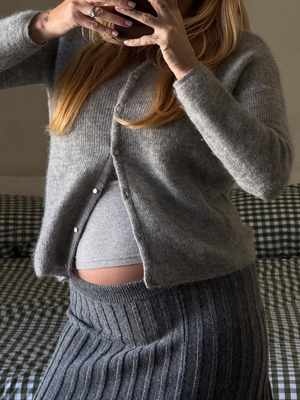 Mumsmode Zwangerschaps Vesten Comfortabel Dagelijks Enkele Borst Gebreide