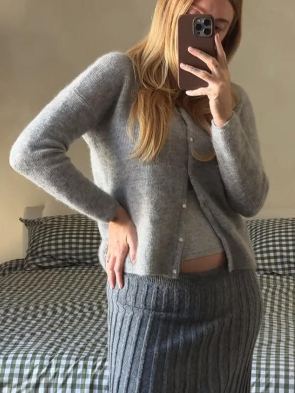 Mumsmode Zwangerschaps Vesten Comfortabel Dagelijks Enkele Borst Gebreide