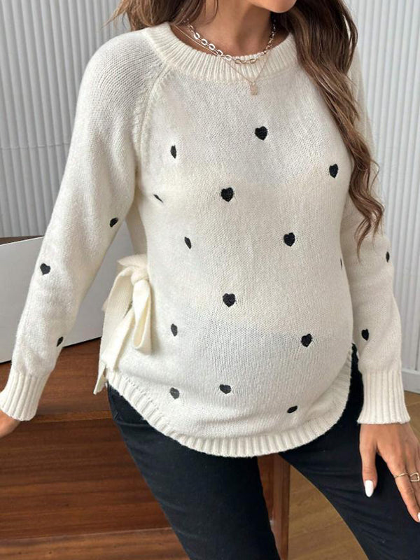 Mumsmode Zwangerschaps Truien Chique Dagelijks Hart Onregelmatig Vlinderdas Gebreide