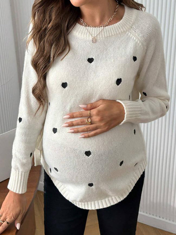 Mumsmode Zwangerschaps Truien Chique Dagelijks Hart Onregelmatig Vlinderdas Gebreide