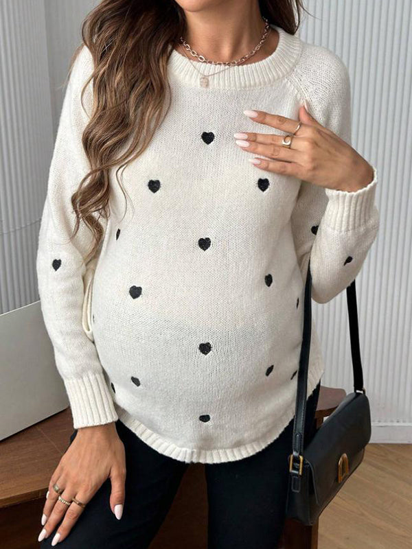 Mumsmode Zwangerschaps Truien Chique Dagelijks Hart Onregelmatig Vlinderdas Gebreide