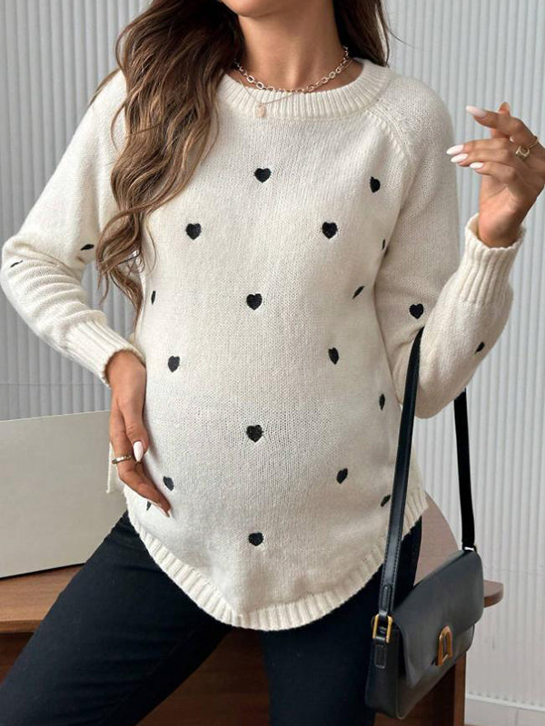 Mumsmode Zwangerschaps Truien Chique Dagelijks Hart Onregelmatig Vlinderdas Gebreide