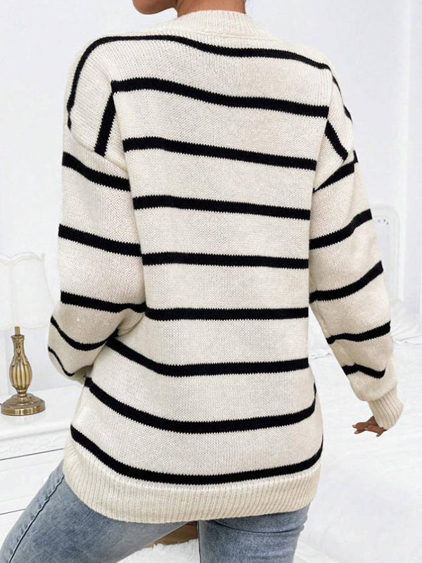 Mumsmode Zwangerschaps Truien Chique Dagelijks Gebreide Kleurblok Gestreept