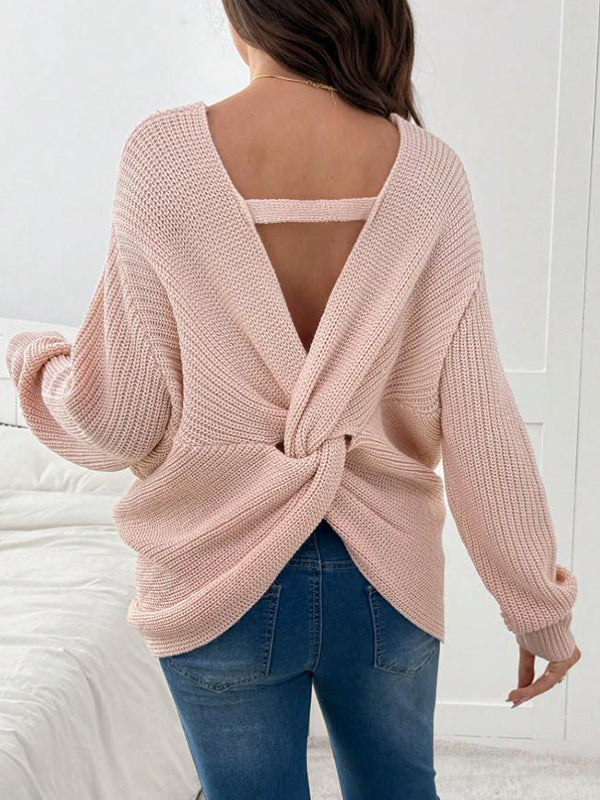 Mumsmode Zwangerschaps Truien Chique Dagelijks Parel Gebreide Knooppunt Rugloos Onregelmatig