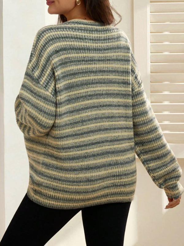 Mumsmode Zwangerschaps Truien Vrije Tijd Dagelijks Gestreept Kleurblok Gebreide