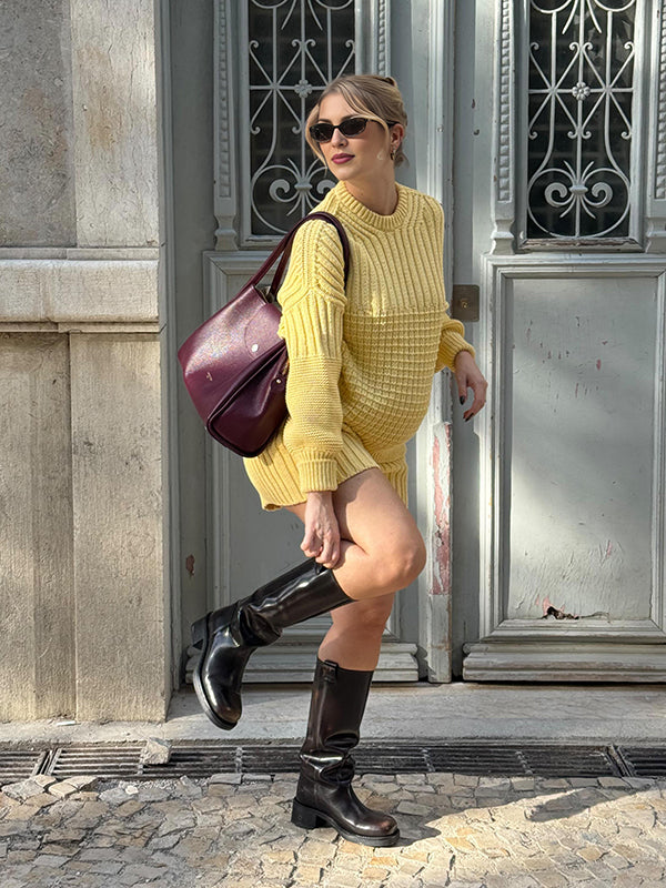 Mumsmode Zwangerschaps Truien Broeken Dagelijks 2-in-1 Gebreide Kabelbreiwerk