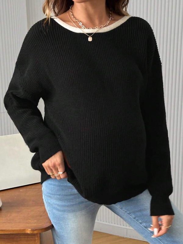 Mumsmode Zwangerschaps Truien Chique Dagelijks Vlinderdas Rugloos Gebreide