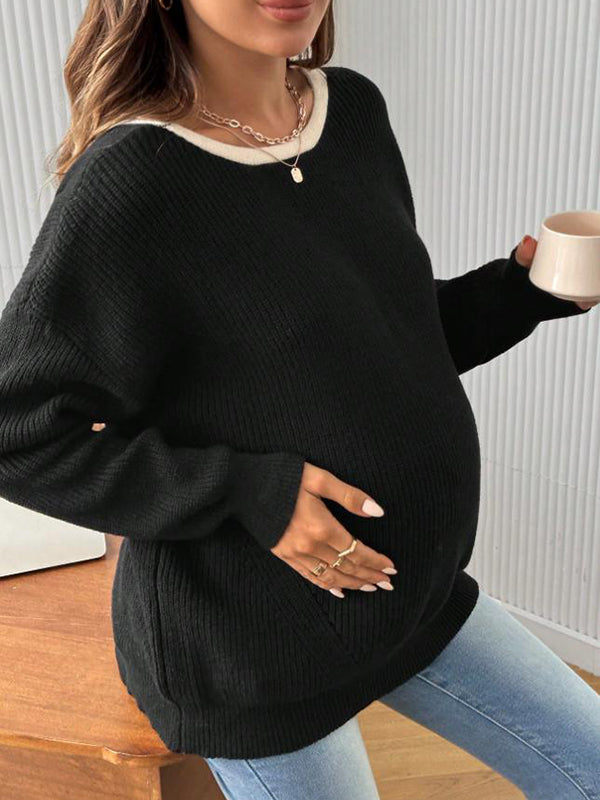 Mumsmode Zwangerschaps Truien Chique Dagelijks Vlinderdas Rugloos Gebreide