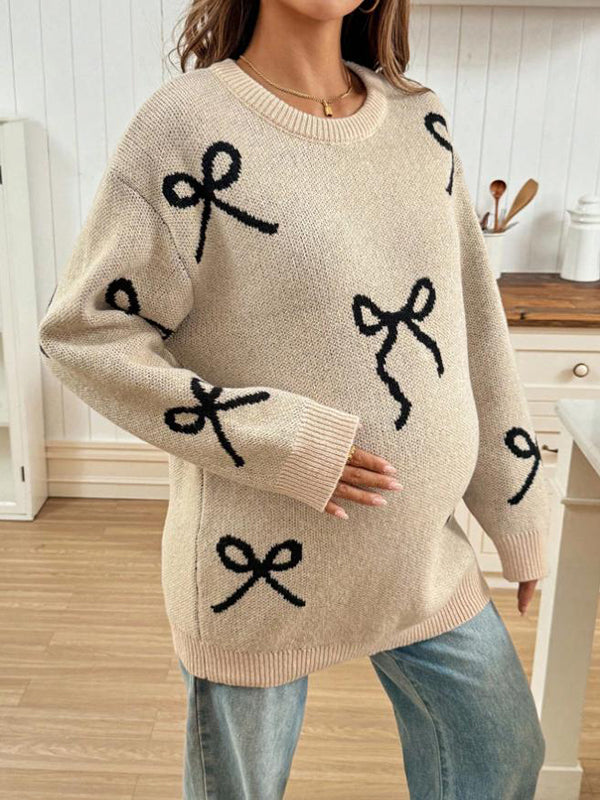 Mumsmode Zwangerschaps Truien Schattig Dagelijks Vlinderdas Gebreide