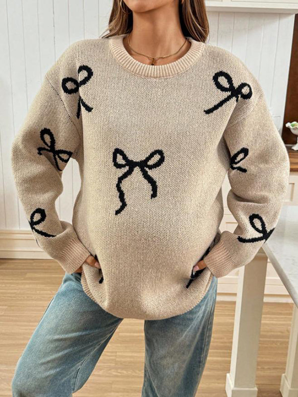 Mumsmode Zwangerschaps Truien Schattig Dagelijks Vlinderdas Gebreide