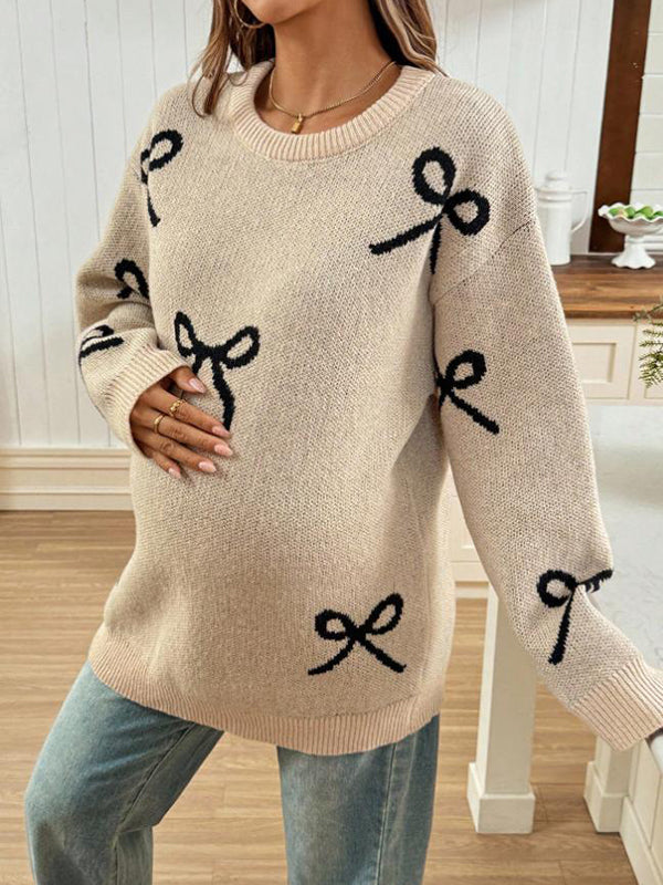Mumsmode Zwangerschaps Truien Schattig Dagelijks Vlinderdas Gebreide