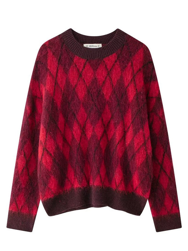 Mumsmode Zwangerschaps Truien Dagelijks Plaid Gestreept Kleurblok Gebreide Harig