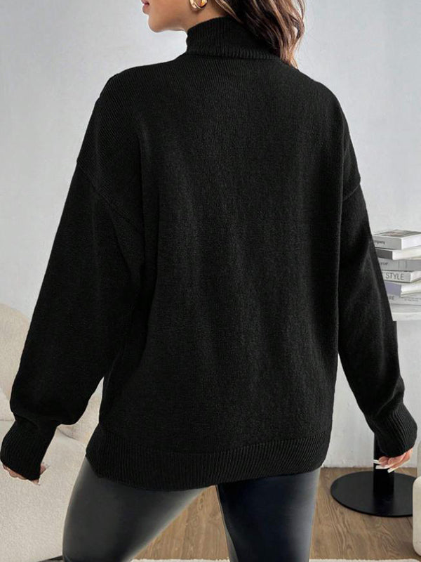 Mumsmode Zwangerschaps Truien Chique Mode Off Shoulder Patchwork Gebreide