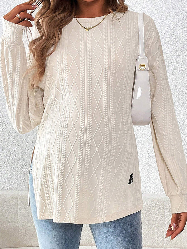 Mumsmode Zwangerschaps T-shirts Vrije Tijd Dagelijks Geometrisch Gestreept Zijsplit