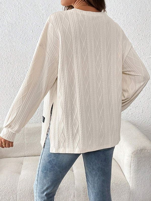 Mumsmode Zwangerschaps T-shirts Vrije Tijd Dagelijks Geometrisch Gestreept Zijsplit