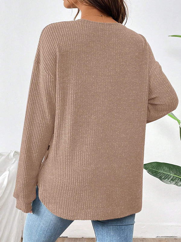 Mumsmode Zwangerschaps T-shirts Vrije Tijd Dagelijks Gestreept Zijsplit Enkele Borst