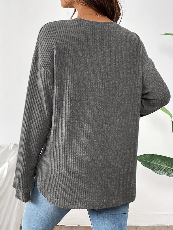 Mumsmode Zwangerschaps T-shirts Vrije Tijd Dagelijks Gestreept Zijsplit Enkele Borst