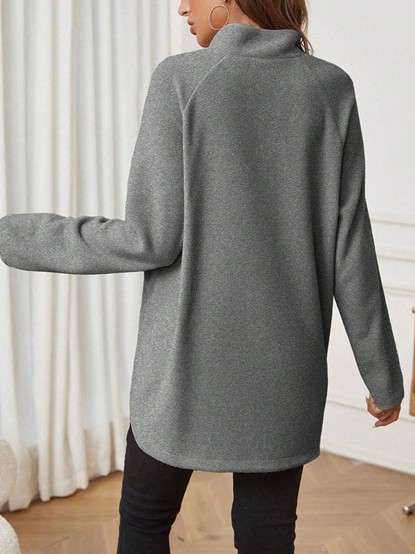 Mumsmode Zwangerschaps T-shirts Vrije Tijd Dagelijks Rits Zijsplit Harig