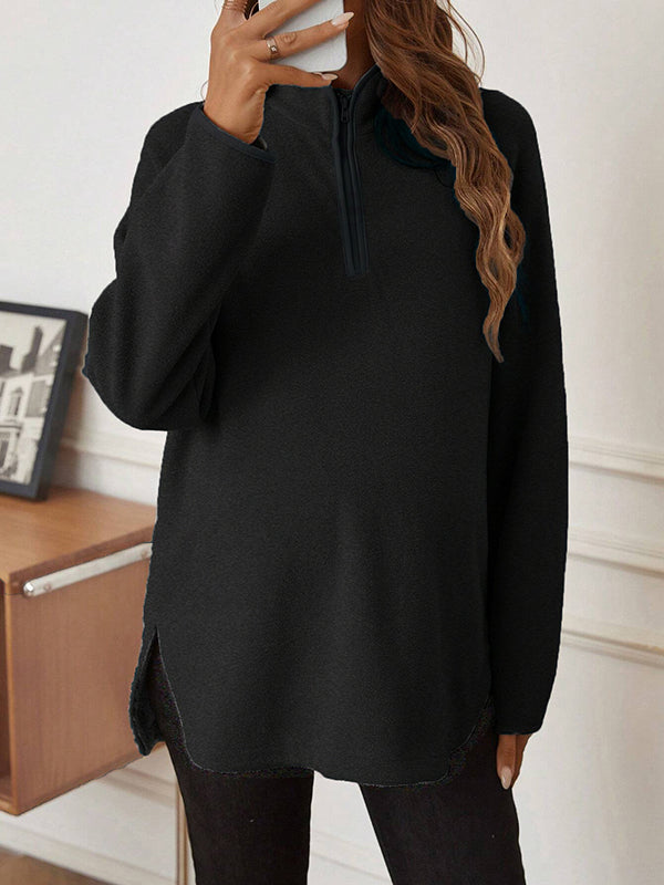 Mumsmode Zwangerschaps T-shirts Vrije Tijd Dagelijks Rits Zijsplit Harig