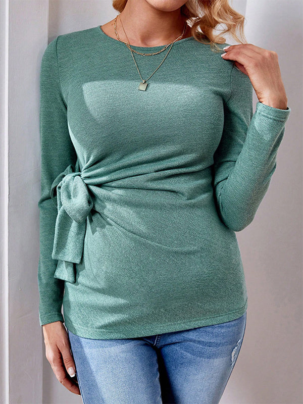 Mumsmode Zwangerschaps T-shirts Chique Dagelijks Riem Vlinderdas Bodycon