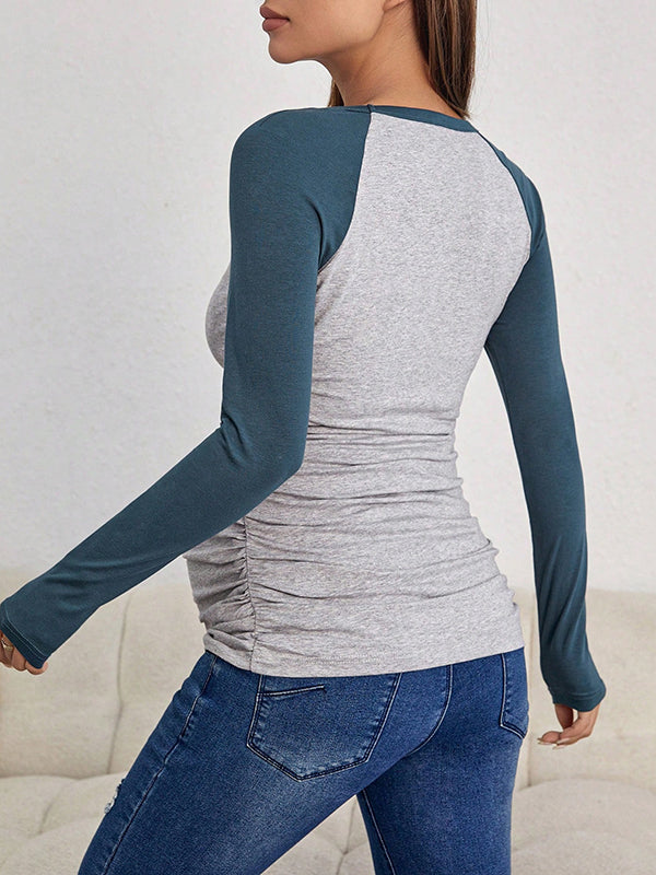 Mumsmode Zwangerschaps T-shirt Dagelijks Basis Kleurblok Bodycon