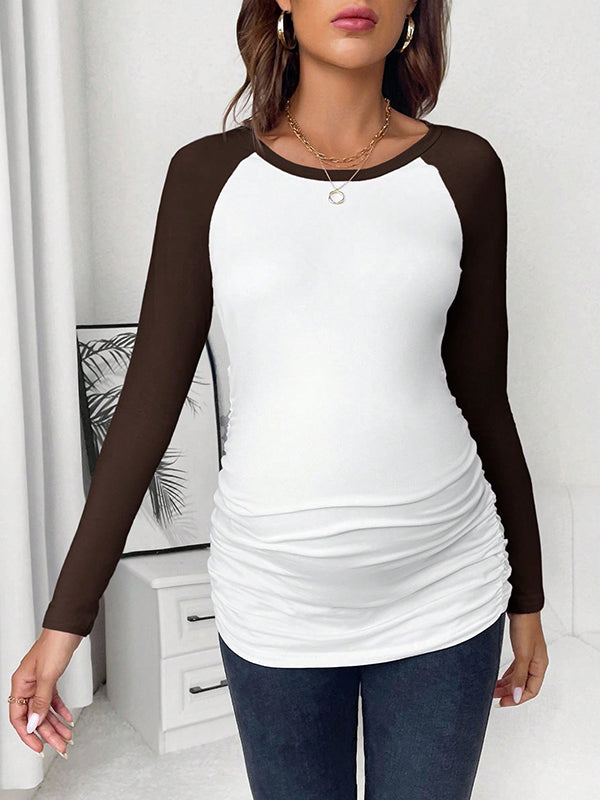 Mumsmode Zwangerschaps T-shirt Dagelijks Basis Kleurblok Bodycon