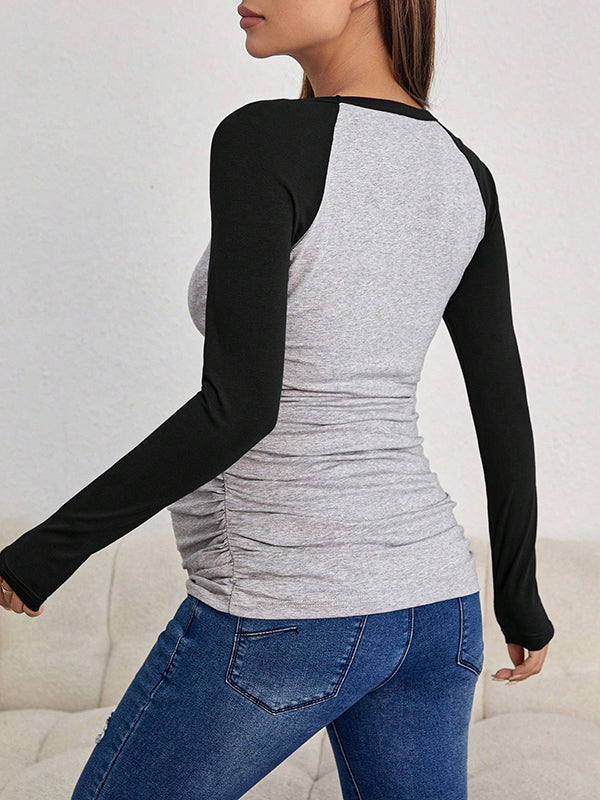 Mumsmode Zwangerschaps T-shirt Dagelijks Basis Kleurblok Bodycon