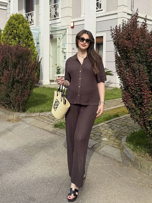 Mumsmode Zwangerchaps Tweedelige Outfits Enkele Borst 2-in-1 Koffie