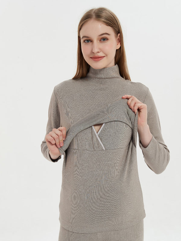 Mumsmode Zwangerschaps Borstvoedingshirts Dagelijks Basis Patchwork Comfortabel