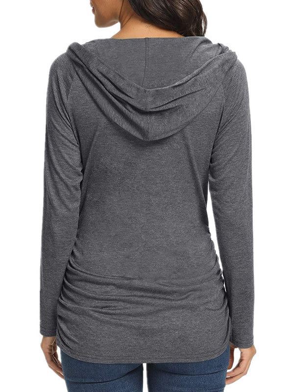 Mumsmode Zwangerchaps Dagelijks Verpleegkundige Sweatshirts Zakken Gekreukt Gedekt