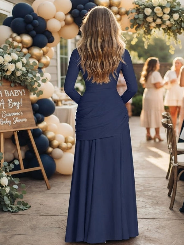 Chique Gedrapeerd Bodycon Big Swing Zwangerschaps Babyshower Maxi Jurk