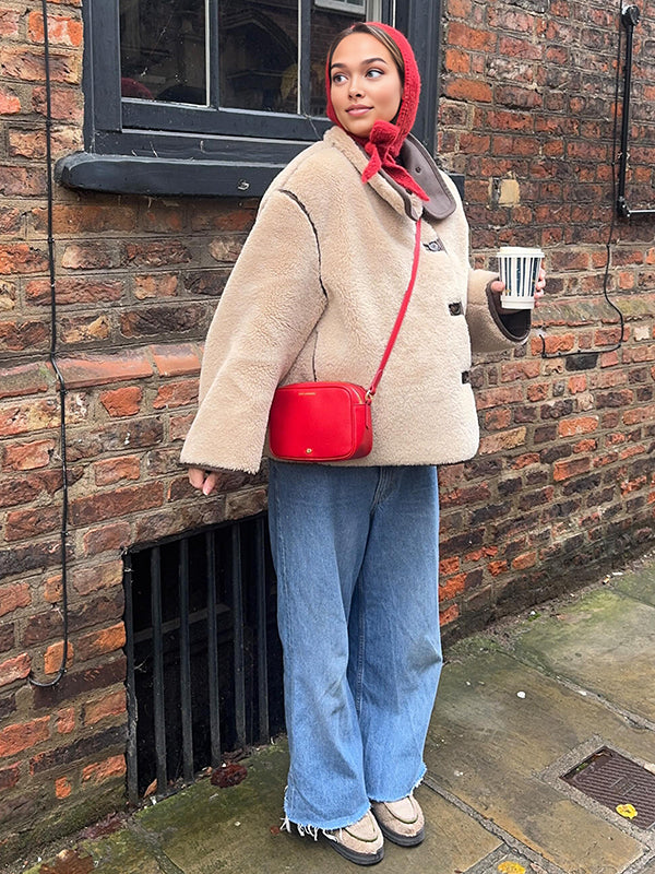 Mumsmode Zwangerschaps Teddy Jassen Dagelijks Harig Enkele Borst Zakken Kleurblok Zwangerschapsjassen