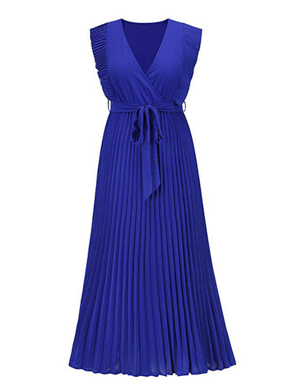 Mumsmode Zwangerchaps Maxi Baby Shower Jurk Ruches Riem Geplooid Elegant