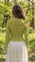 Boho kanten zwangerschaps top met vrouwelijke ruches en elegante details.