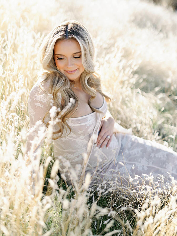 Mumsmode Zwangerschaps Maxi Fotoshoot Jurk Elegant Kanten Zeemeermin Bodycon Cocktail