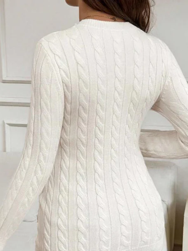 Mumsmode Zwangerschaps Truien Chique Dagelijks Kabelbreiwerk Enkele Borst Bodycon