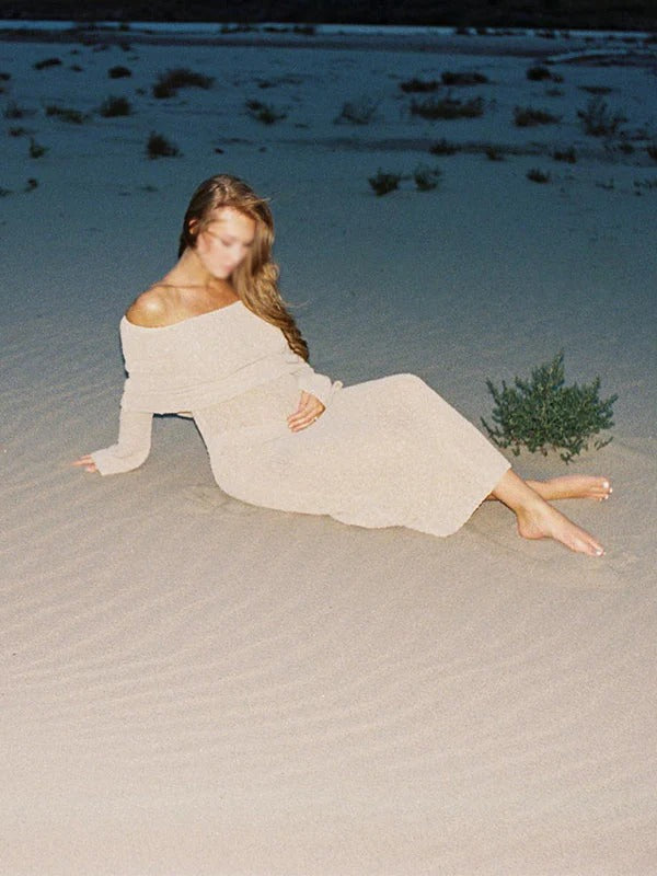 Mumsmode Zwangerchap Bodycon Jurken Elegant Fotoshoot Vakantie Knit harig Gekreukt Maxi Jurken