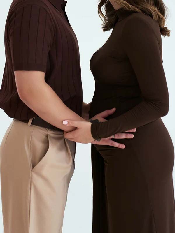 Mumsmode Zwangerschaps Maxi Bodycon Jurk Ceremonie Zijsplit Gedrapeerd Fotoshoot