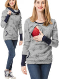 Mumsmode Zwangerchaps Verpleegkundige Sweatshirts Bloemenprint Zakken Rits Voedingskleding