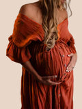 Mumsmode Zwangerchaps Fotoshoot Baby Shower Jurken Met Knoopjes Koord Rugloos