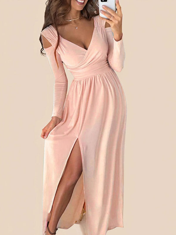 Mumsmode Zwangerchaps Maxi Jurken Baby Shower Elegant Zijsplit Off Shoulder Evening